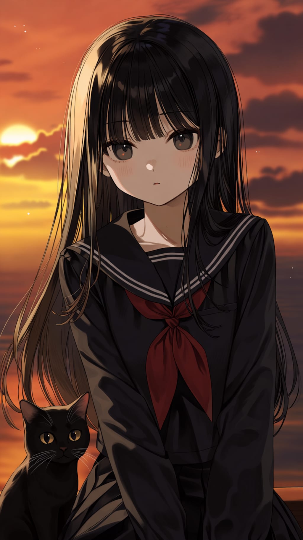 夕暮れに揺れる髪