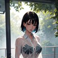 通勤中の急な豪雨 9枚目