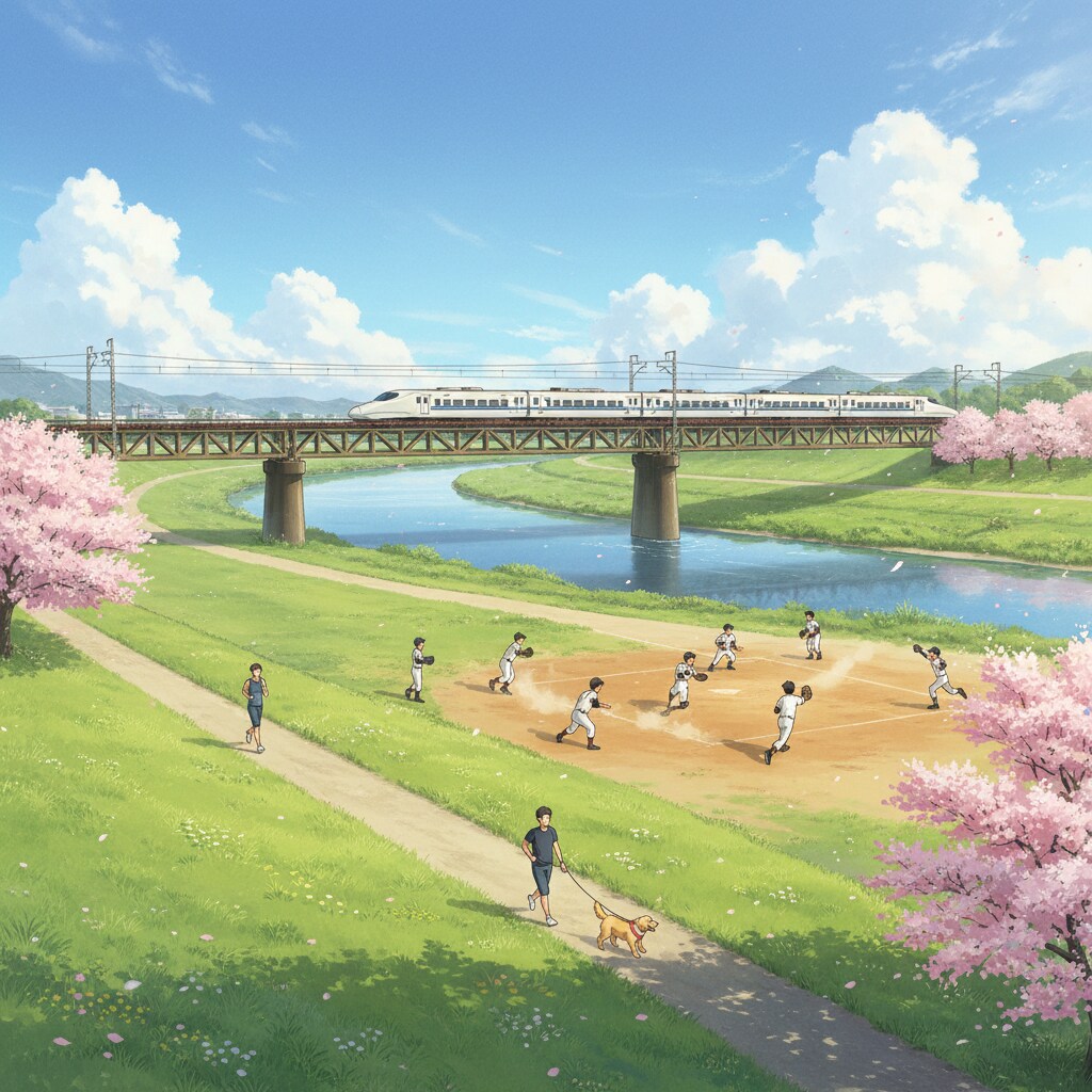 河川敷の風景