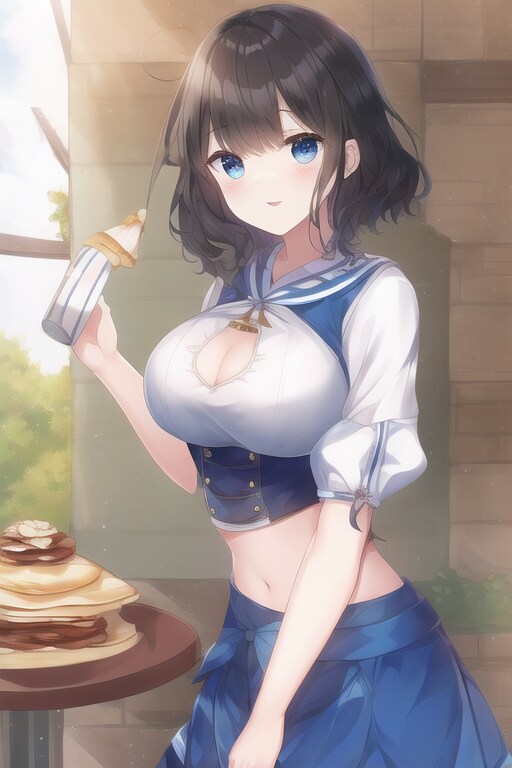 ディアンドルとクレープの女の子です。