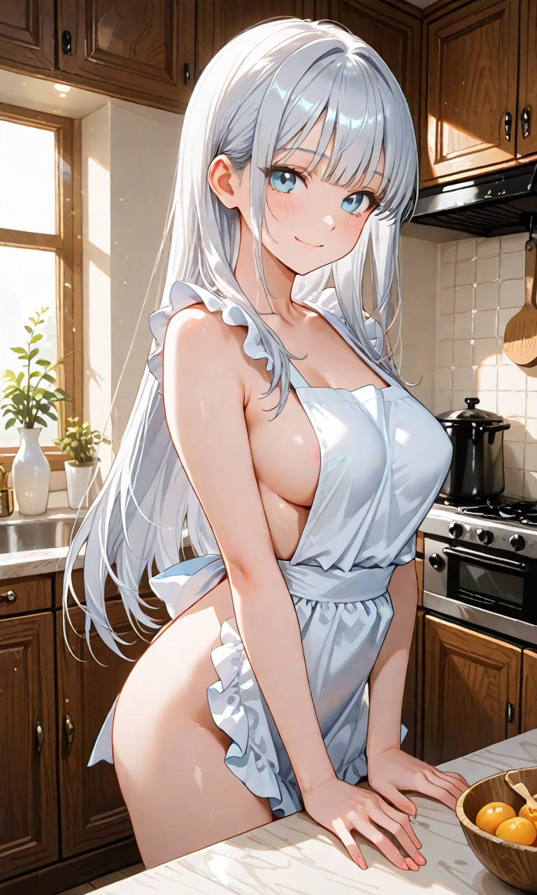 新妻裸エプロン