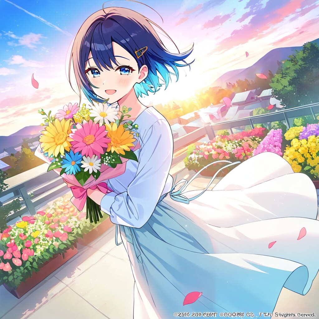 空へ咲く“ありがとう” | の人気AIイラスト・グラビア