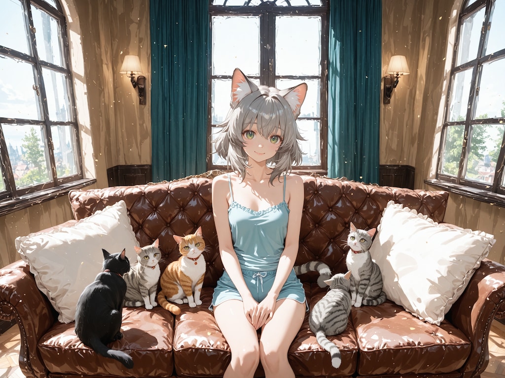 灰猫さんとにゃんこ