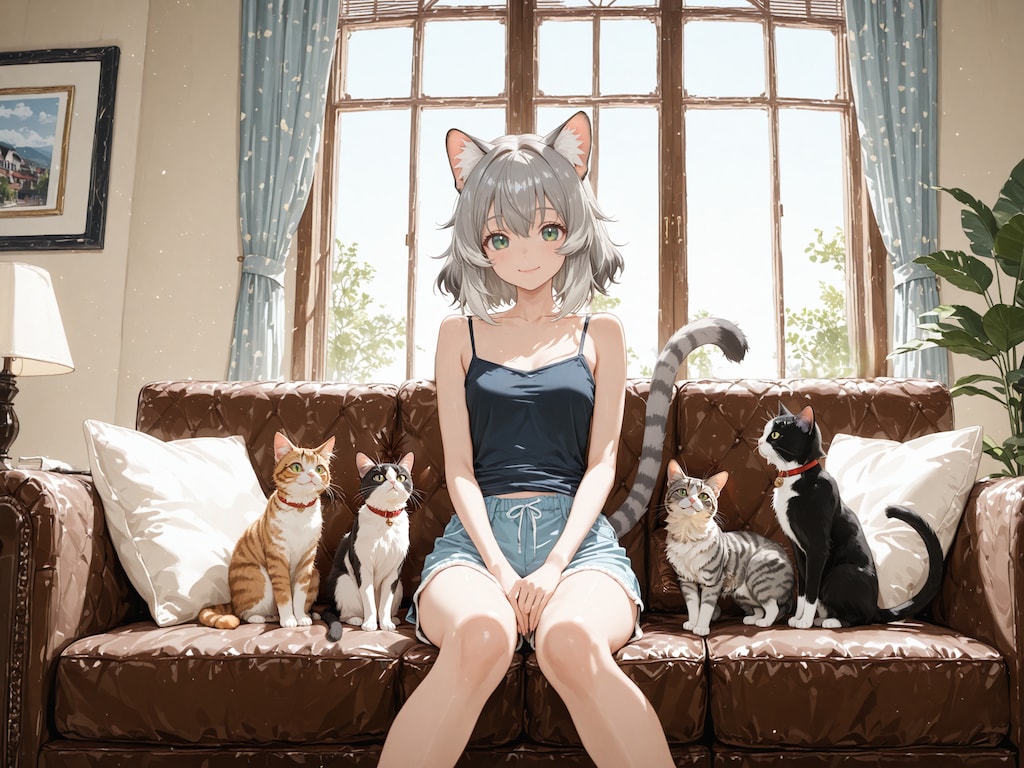 灰猫さんとにゃんこ