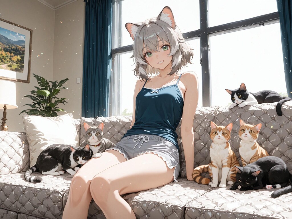 灰猫さんとにゃんこ