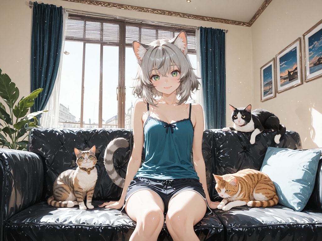 灰猫さんとにゃんこ