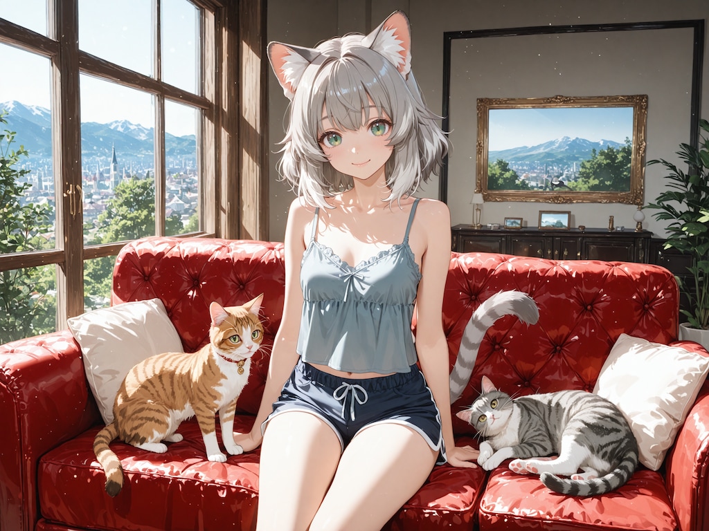 灰猫さんとにゃんこ