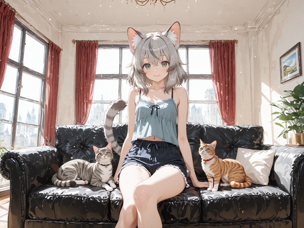 灰猫さんとにゃんこ