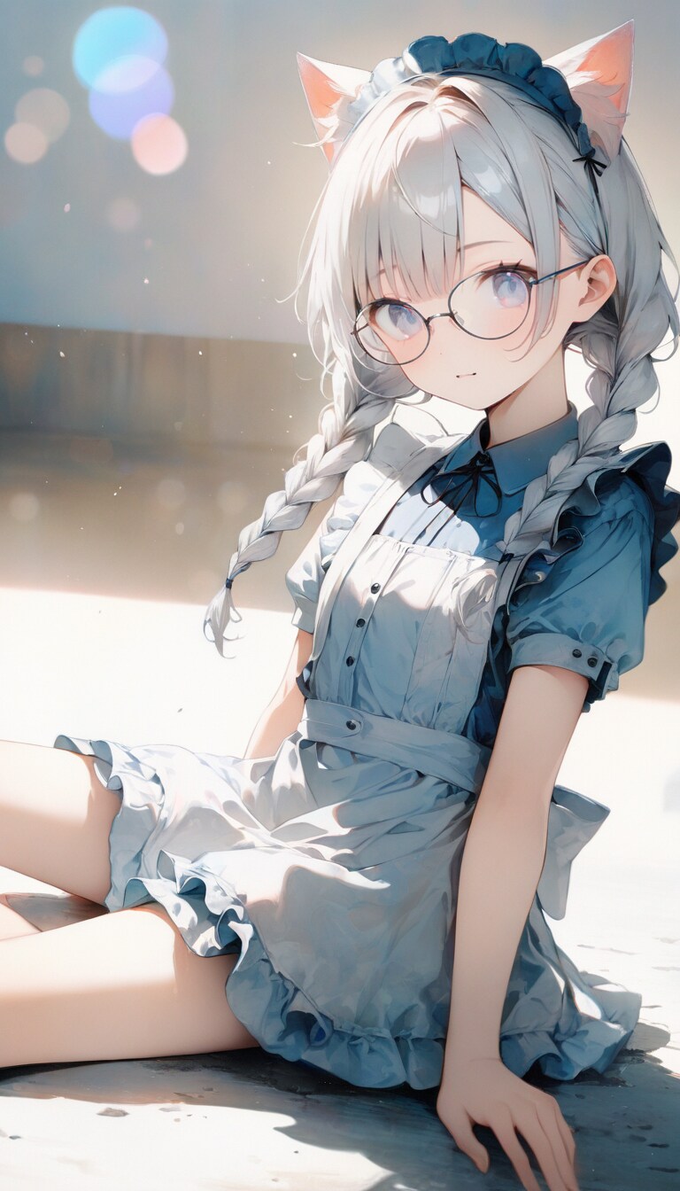 猫耳メイド眼鏡女子