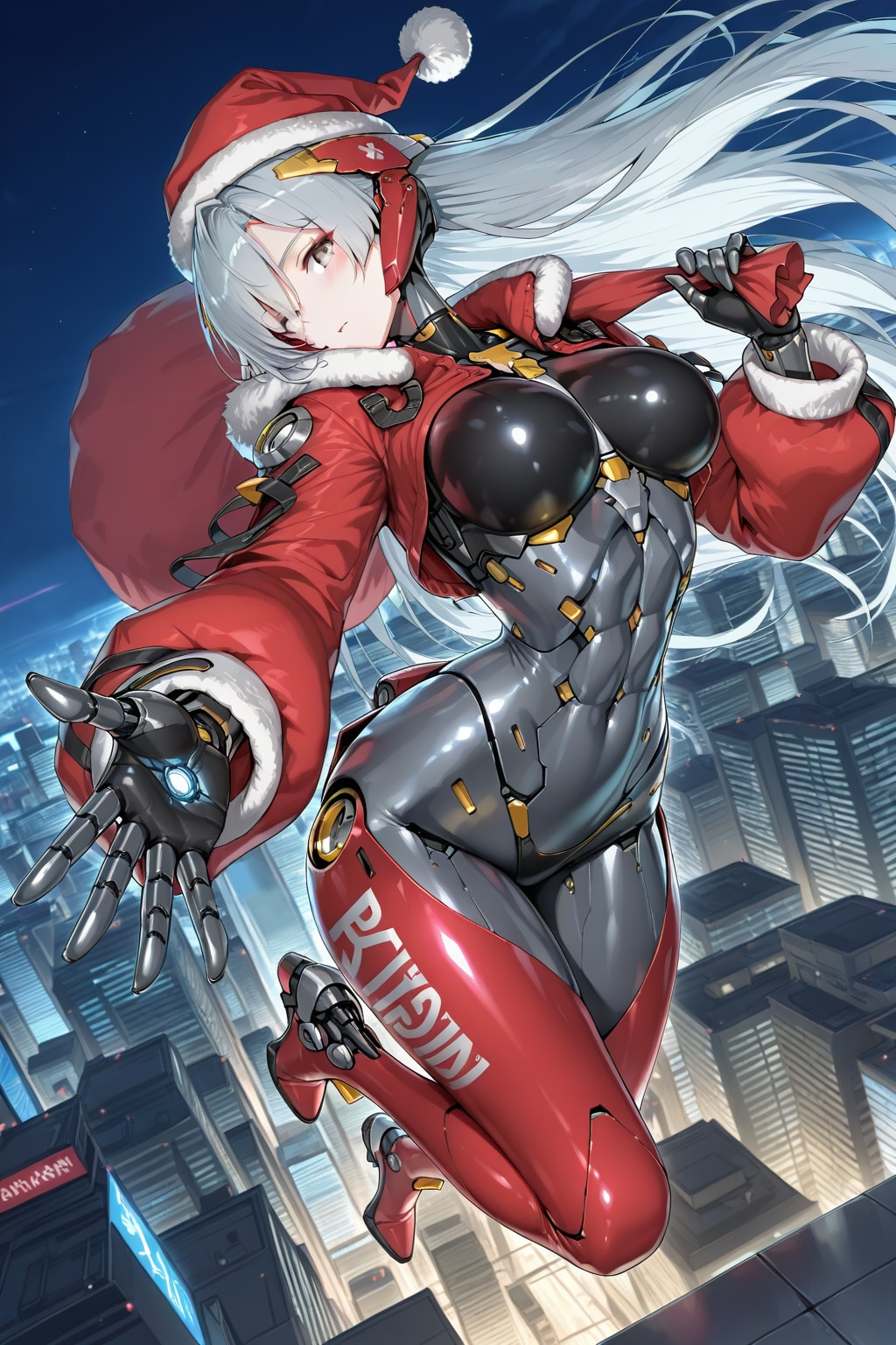 ちちぷい生成メカ娘　サンタ1 | の人気AIイラスト・グラビア