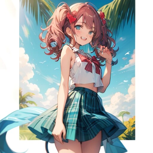 ピンク髪ツインテールの少女 | の人気AIイラスト・グラビア