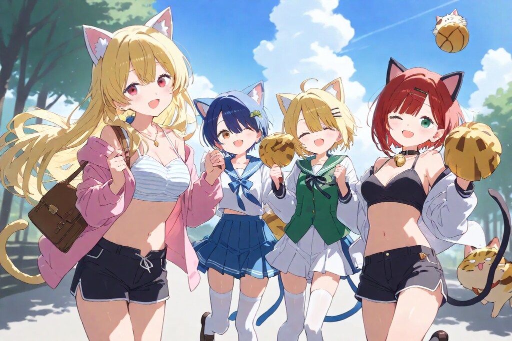 たくさんの猫耳の女の子達
