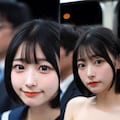 電車内JK脱衣比較 11枚目