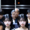 電車内JK脱衣比較 2枚目