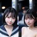 電車内JK脱衣比較 6枚目