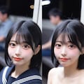 電車内JK脱衣比較 7枚目