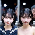 電車内JK脱衣比較 3枚目