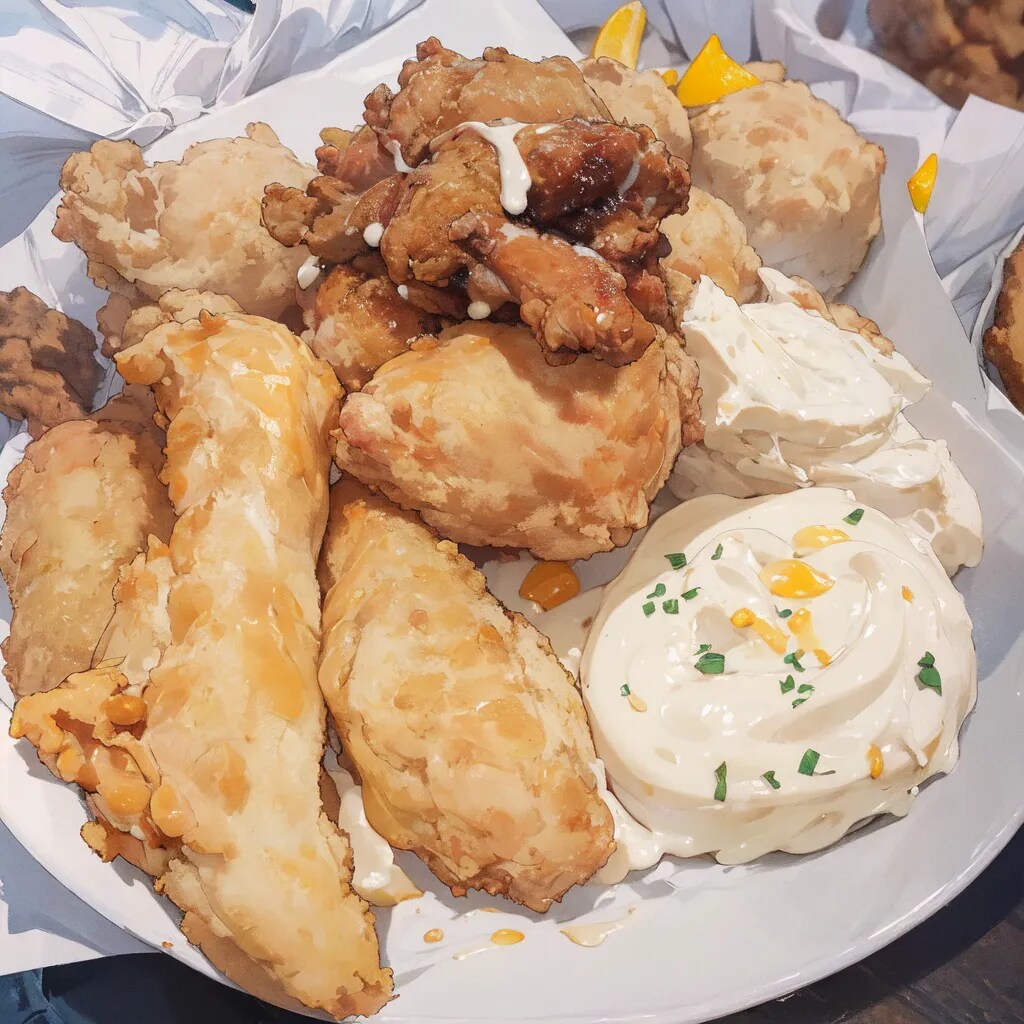 若鶏の竜田揚げ、特性タルタル添え