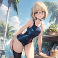 スク水の眼鏡っ娘 3枚目