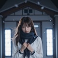 雪の中の少女 4枚目