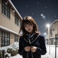 雪の中の少女 3枚目