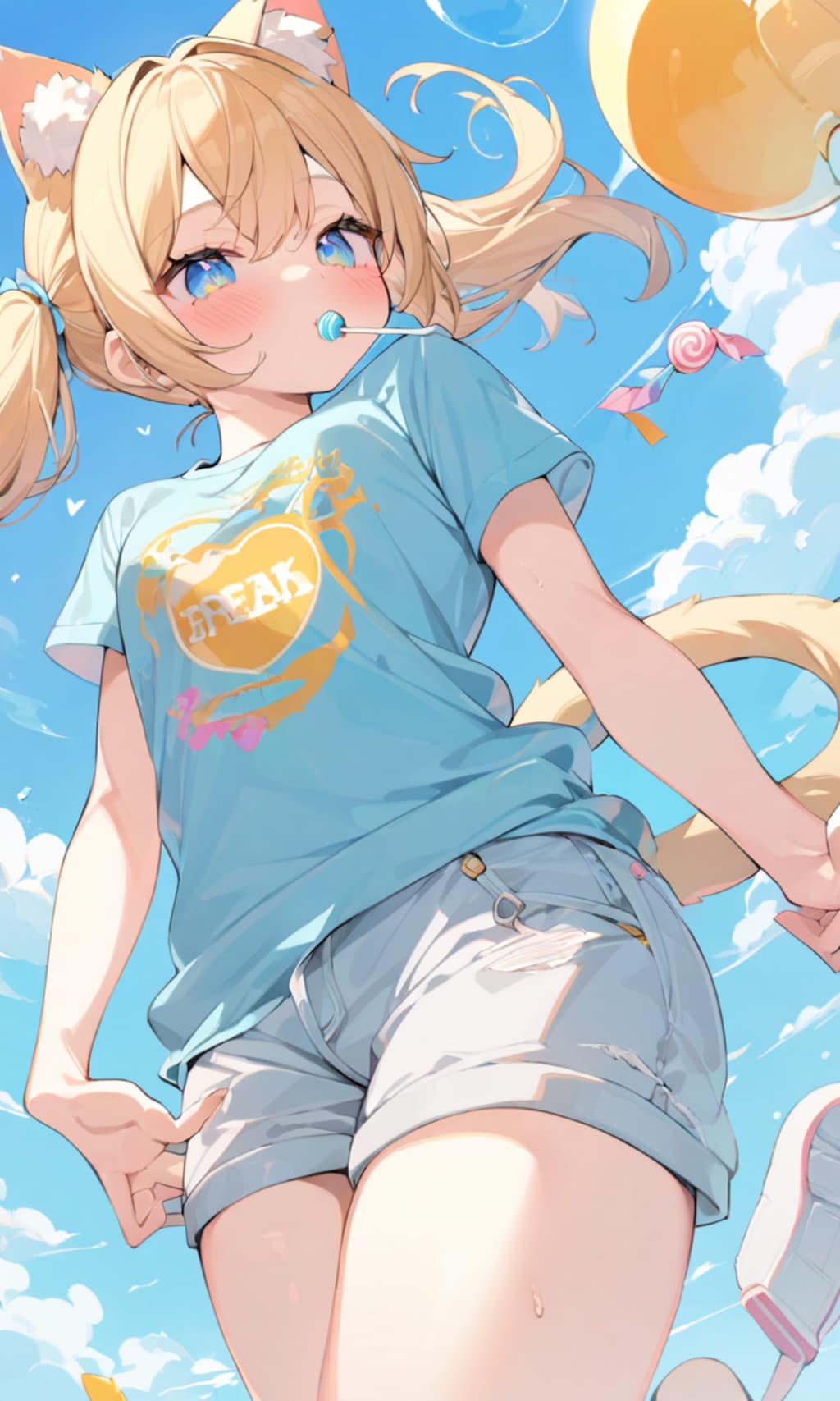 こるり「夏服でロリポップキャンディ」まや「私可愛いか」