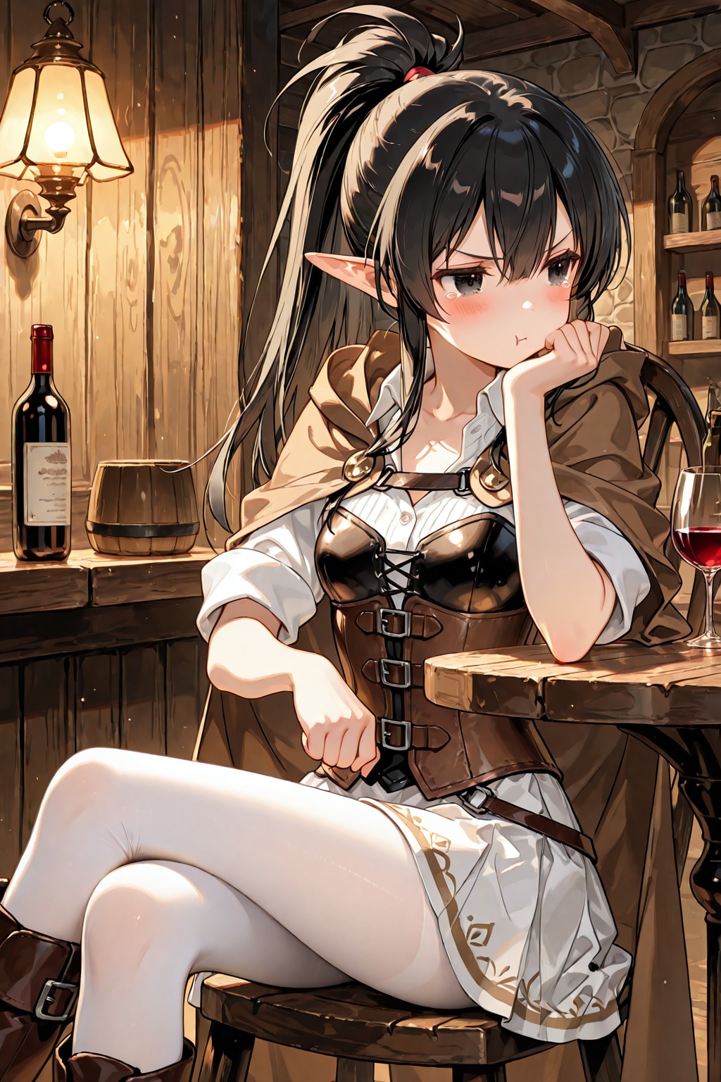 黒の迷信『なによ、黒い髪のエルフは不吉って･･････』冒険者シーナ