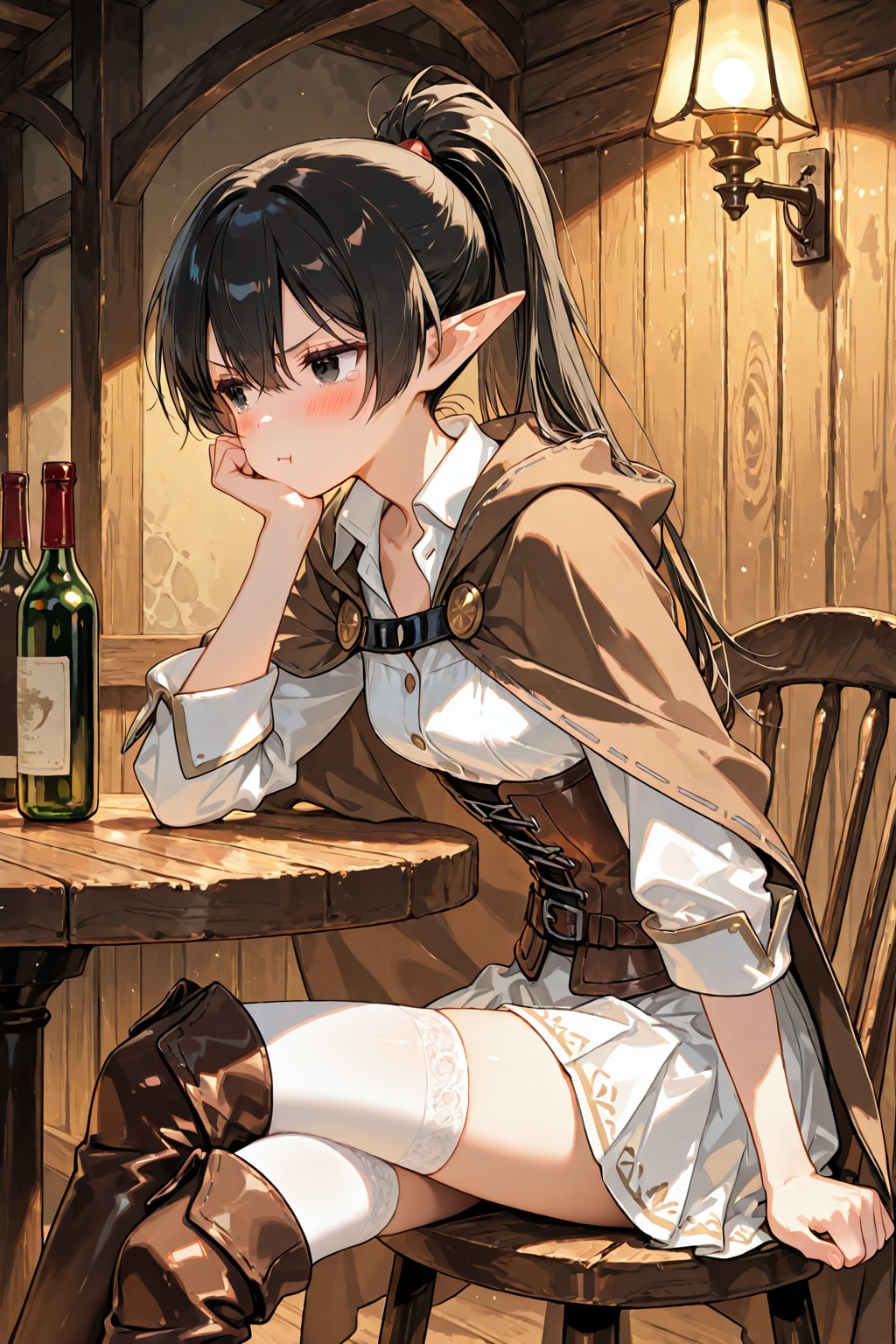 黒の迷信『なによ、黒い髪のエルフは不吉って･･････』冒険者シーナ | の人気AIイラスト・グラビア