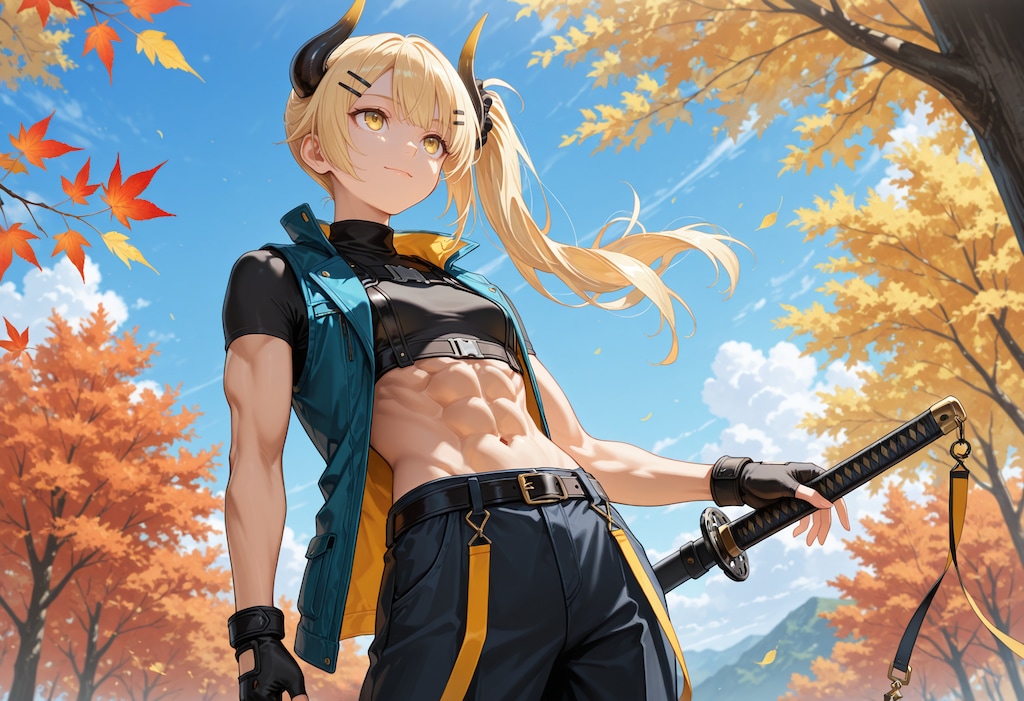 秋の昼と女鬼高生さん