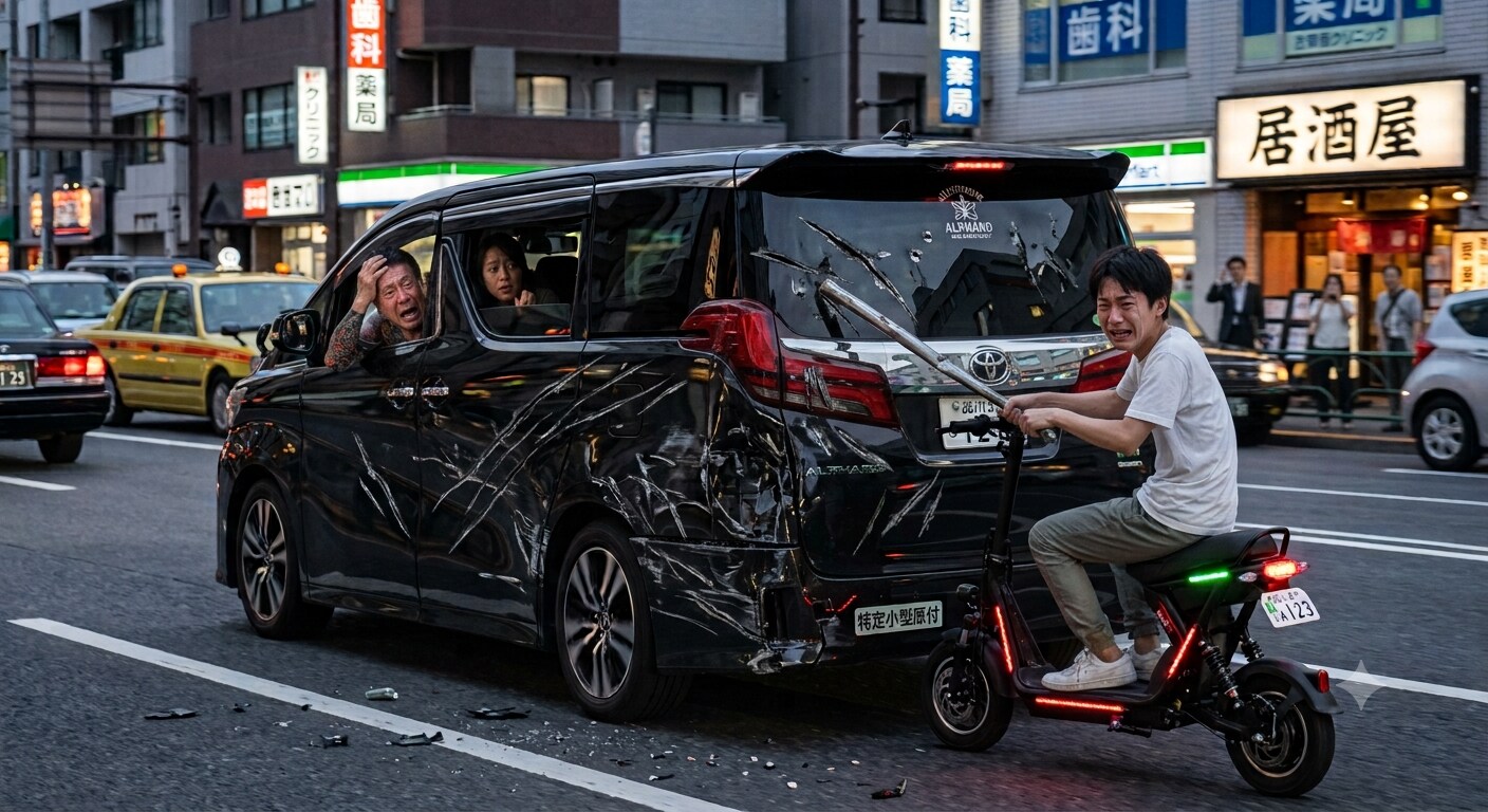 特定小型原付とアルファード
