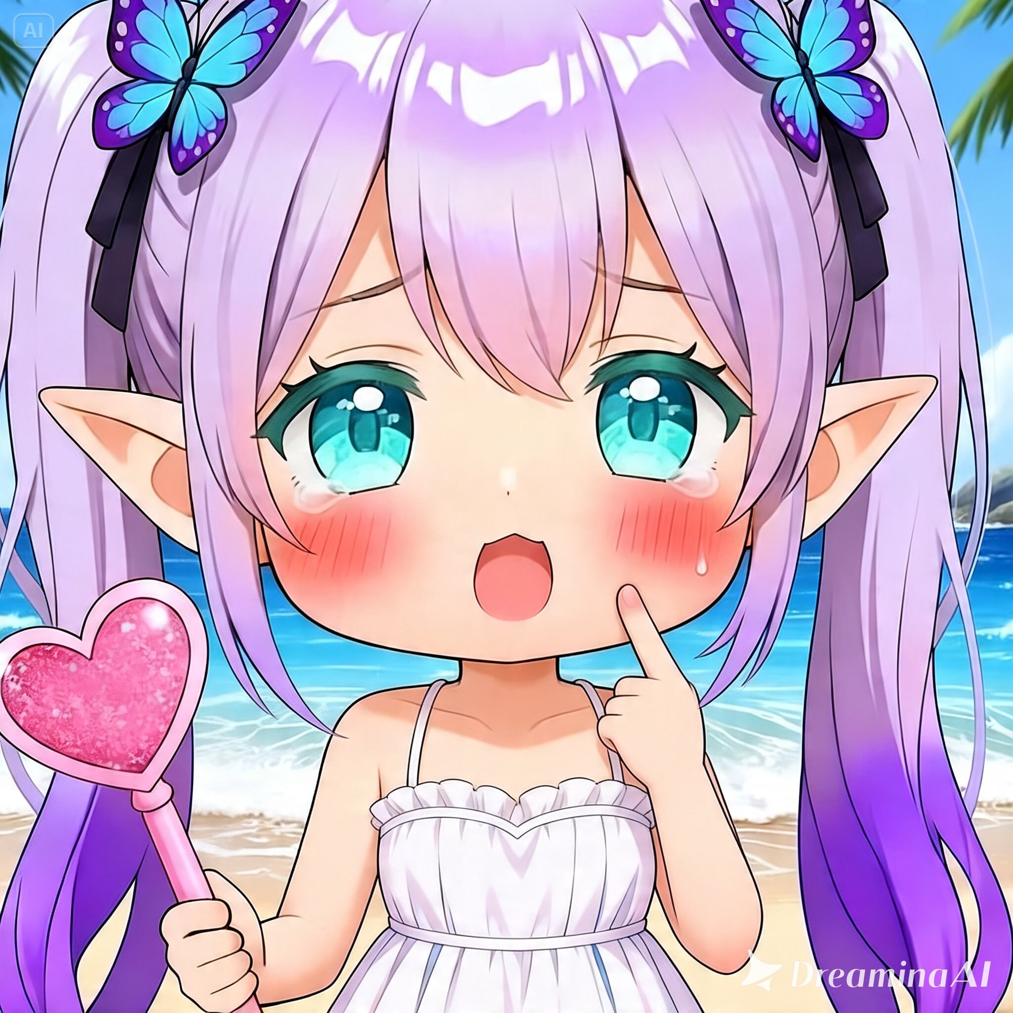 海辺のぷにぷにハプニング | の人気AIイラスト・グラビア