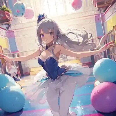 風船のバレリーナ・白