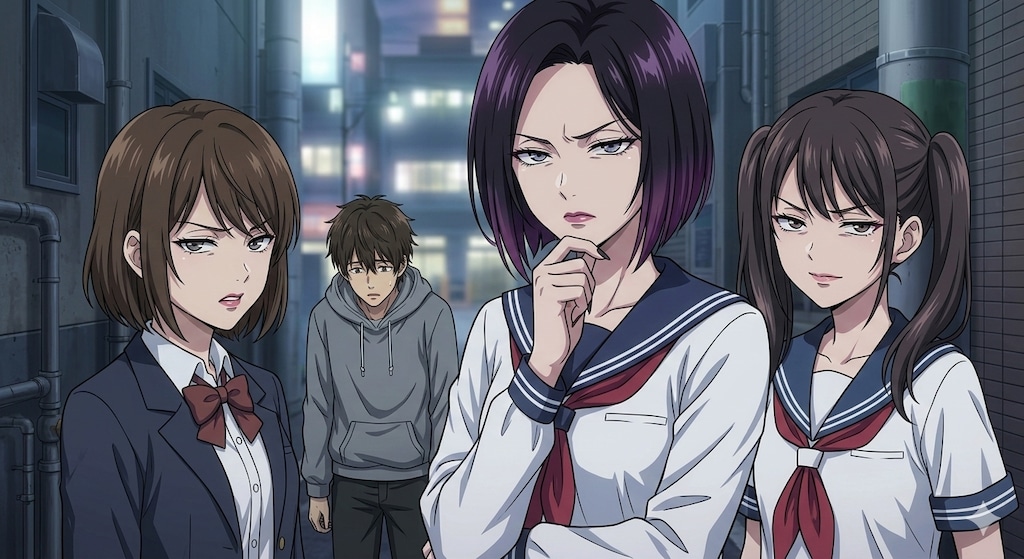 昭和レトロ少女漫画風 意地悪なJK