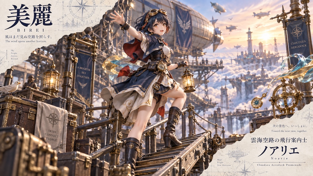Noarie — Guide of the Cloudsea Airways  The wind opens another horizon.  At the edge of the cloudsea