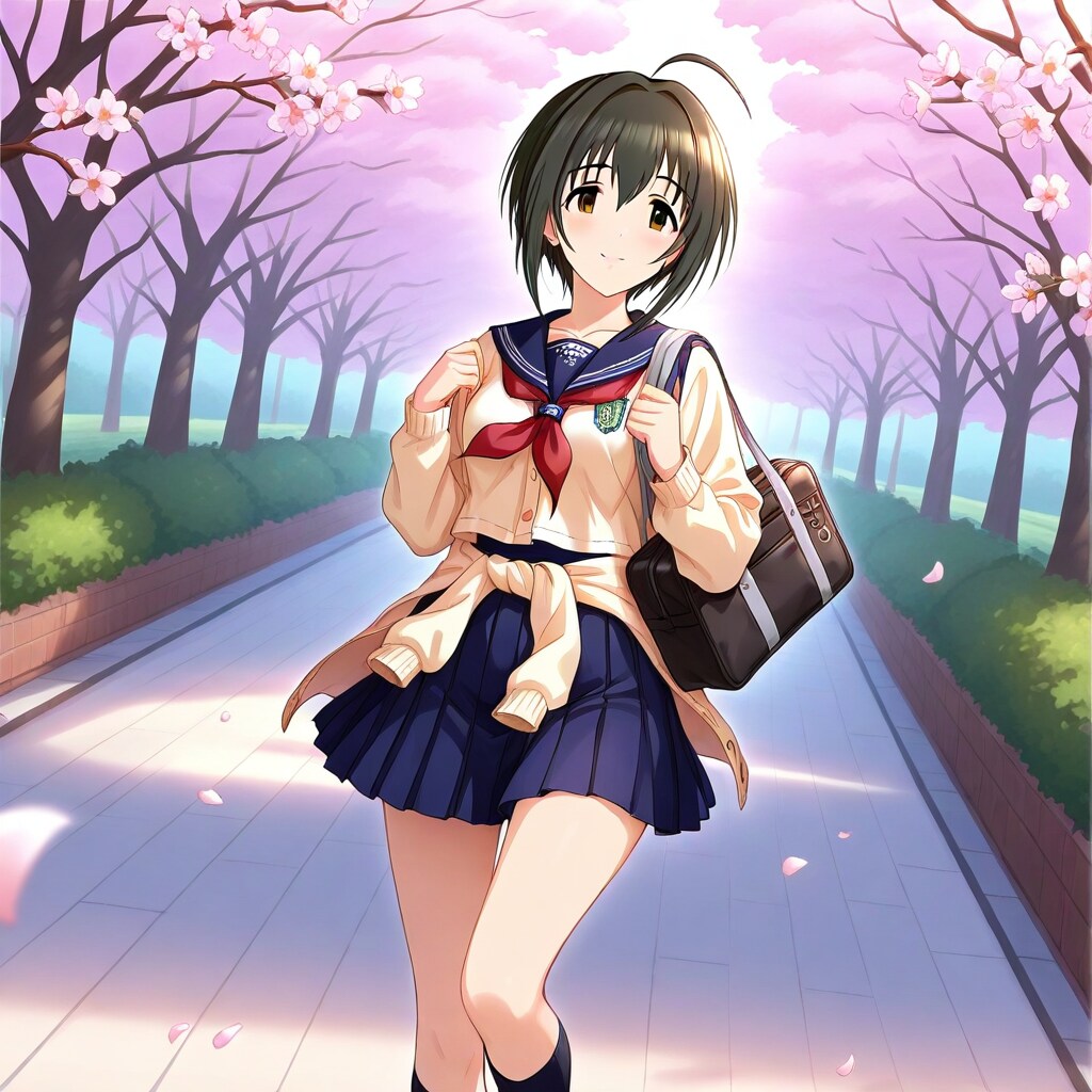 満開の桜と小日向美穂