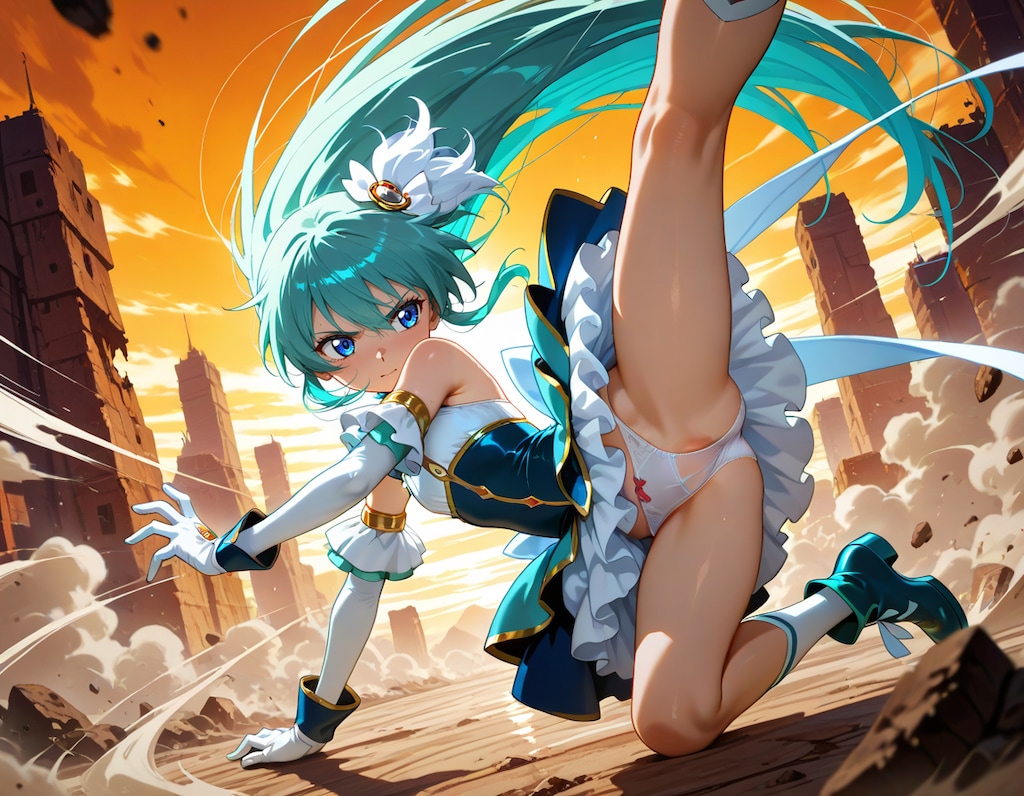 荒野で戦う魔法少女ちゃん