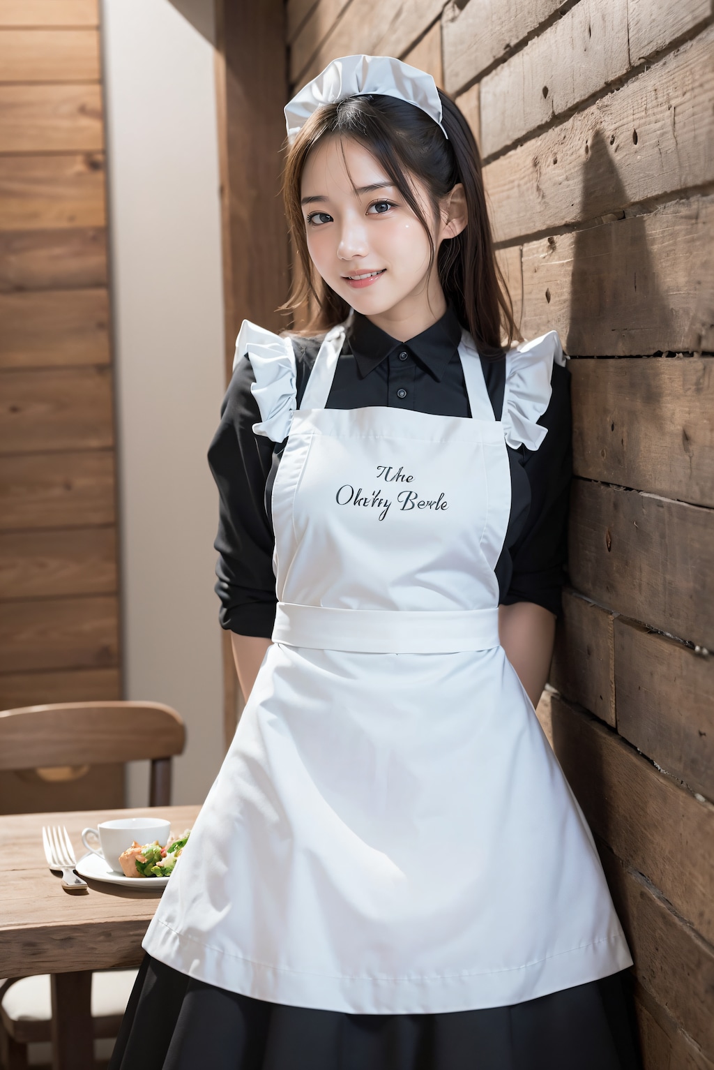 レストランで給仕する女性