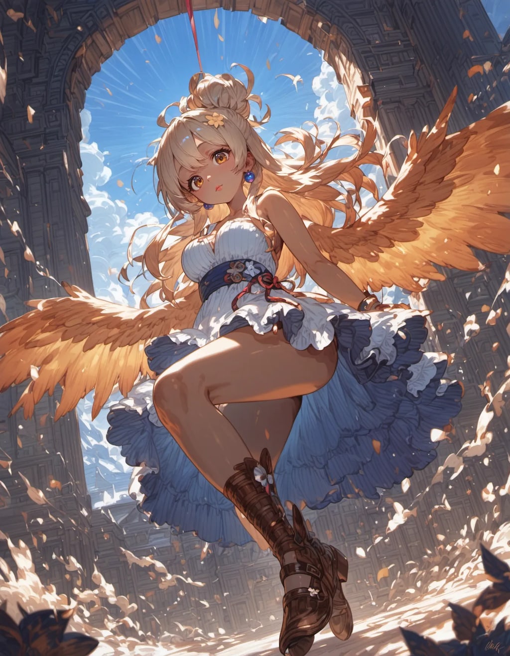 Feathers in the Azure Void