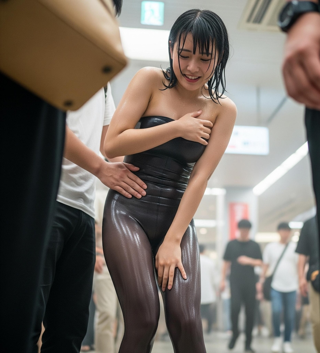 公共の場でこんな格好…