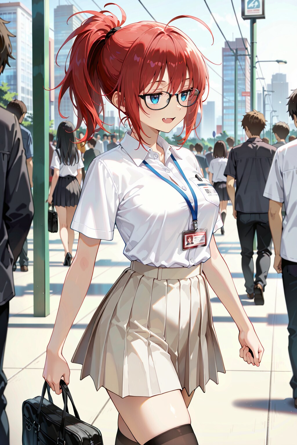 夏休み明け、通勤中のジト目先生