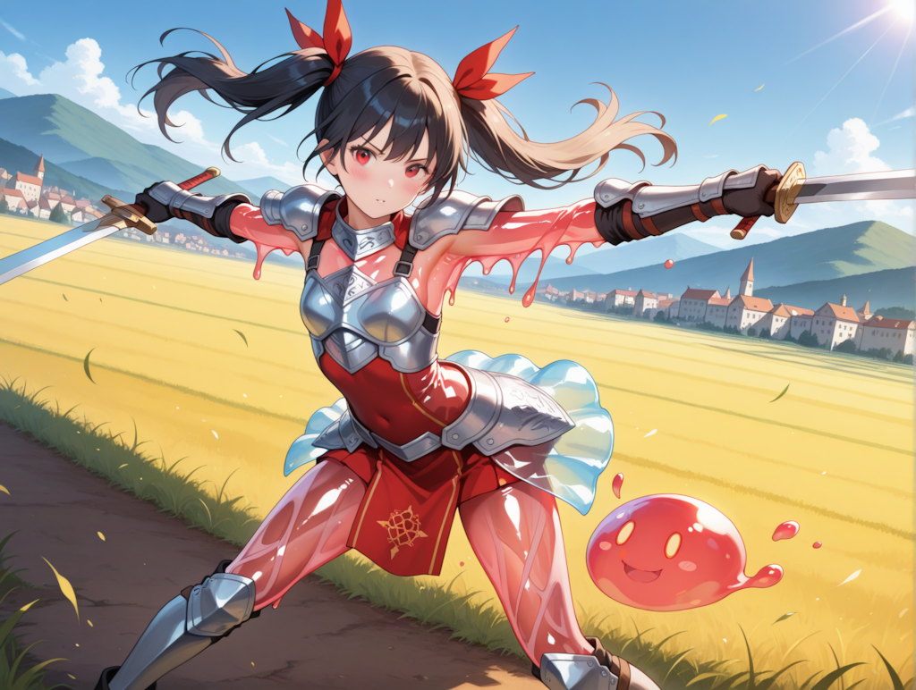 スライムナイトの戦闘シーン：アクルスせっ記