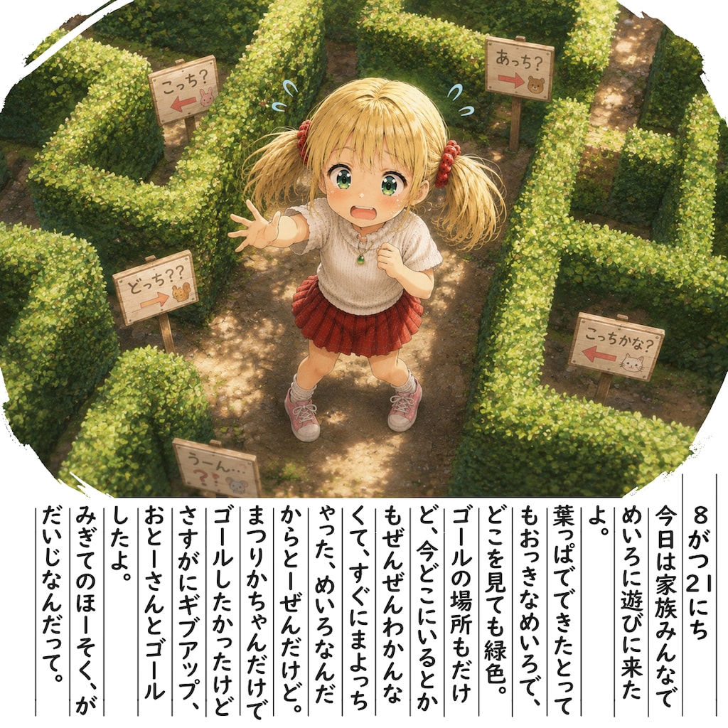 【絵日記】めいろに来たよ