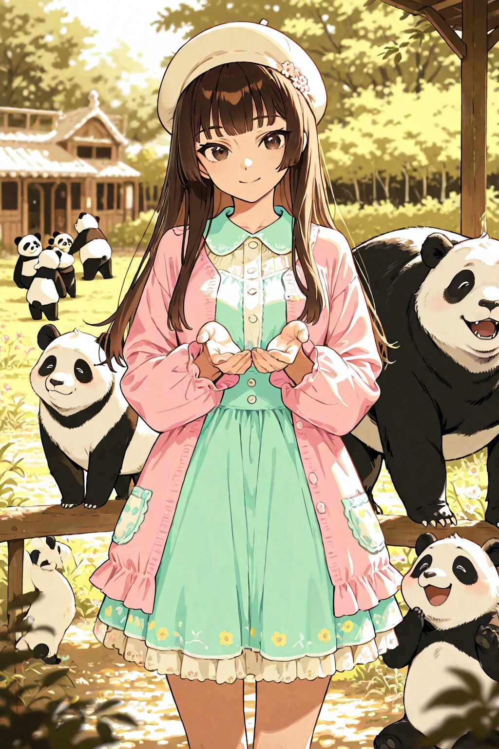 春のパンダ園にで癒される少女🐼❤️