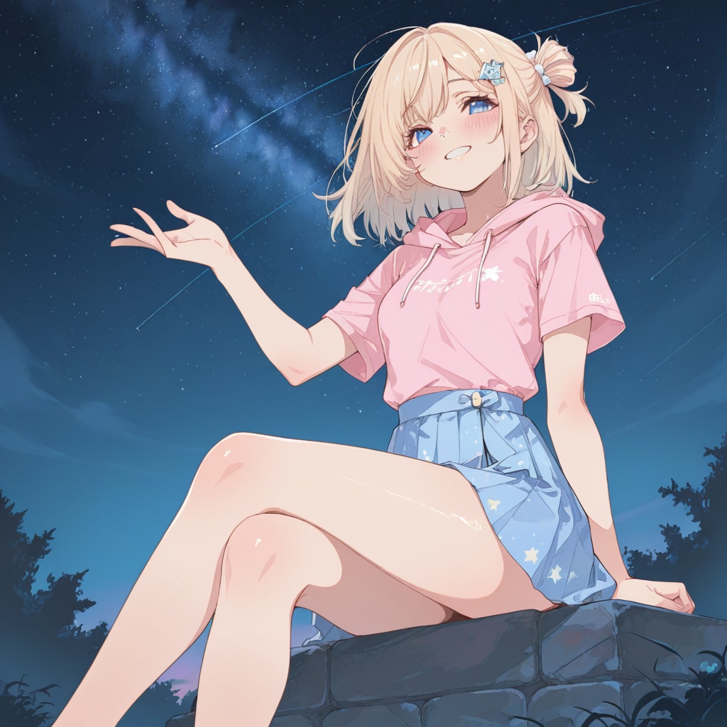 星空の下で
