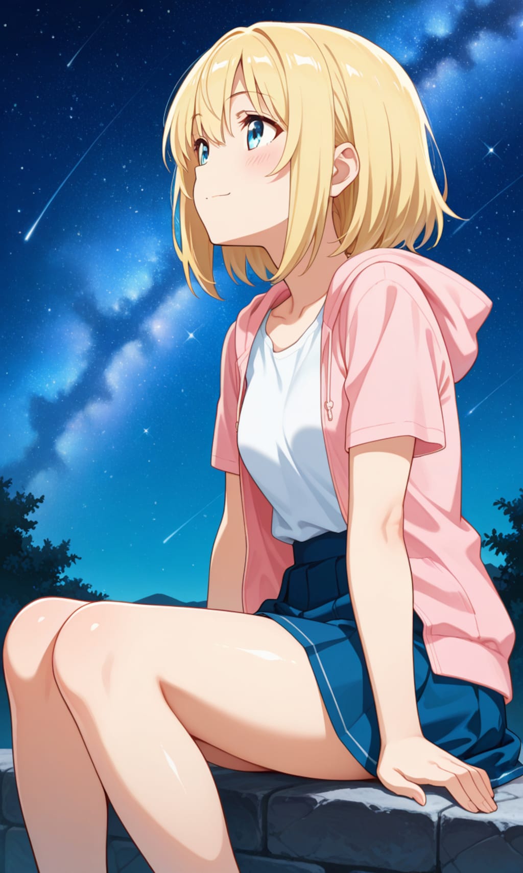 星空の下で