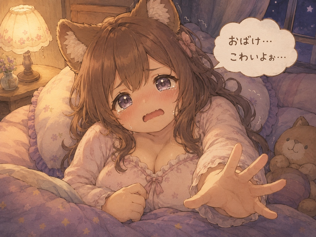 おやすみ前にけものおねえさんにちょっとこわい話をしてみる