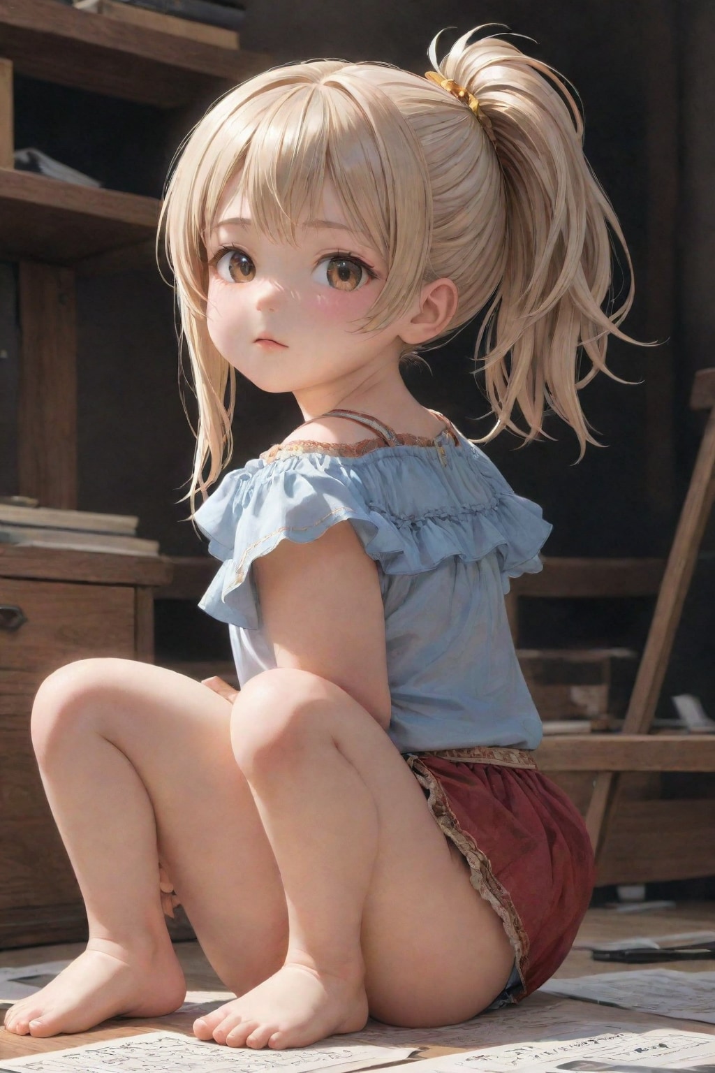 かわいい女の子、ポニーテール