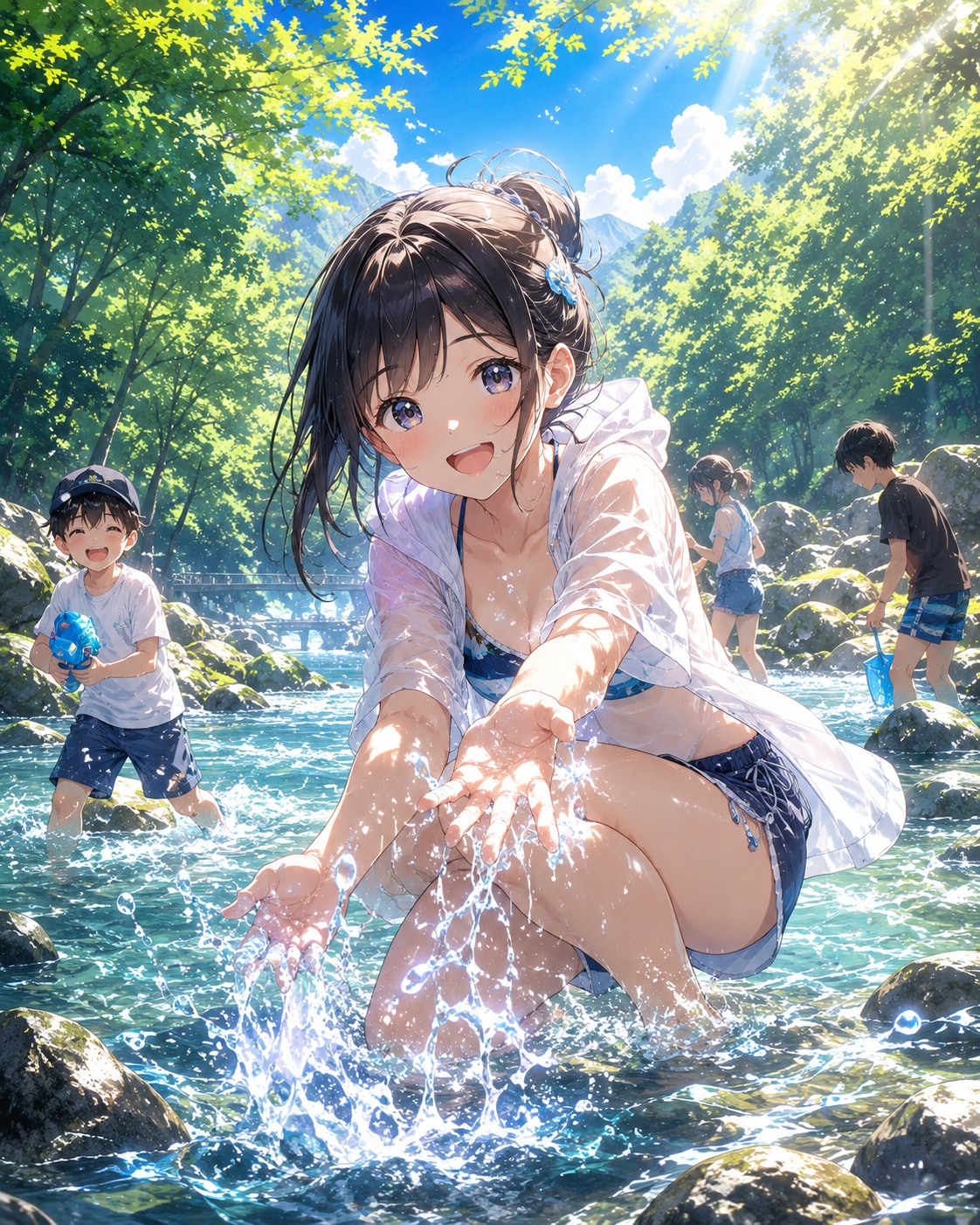 川遊び