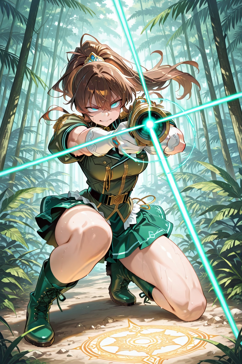 魔法少女でも戦闘中は必死の形相