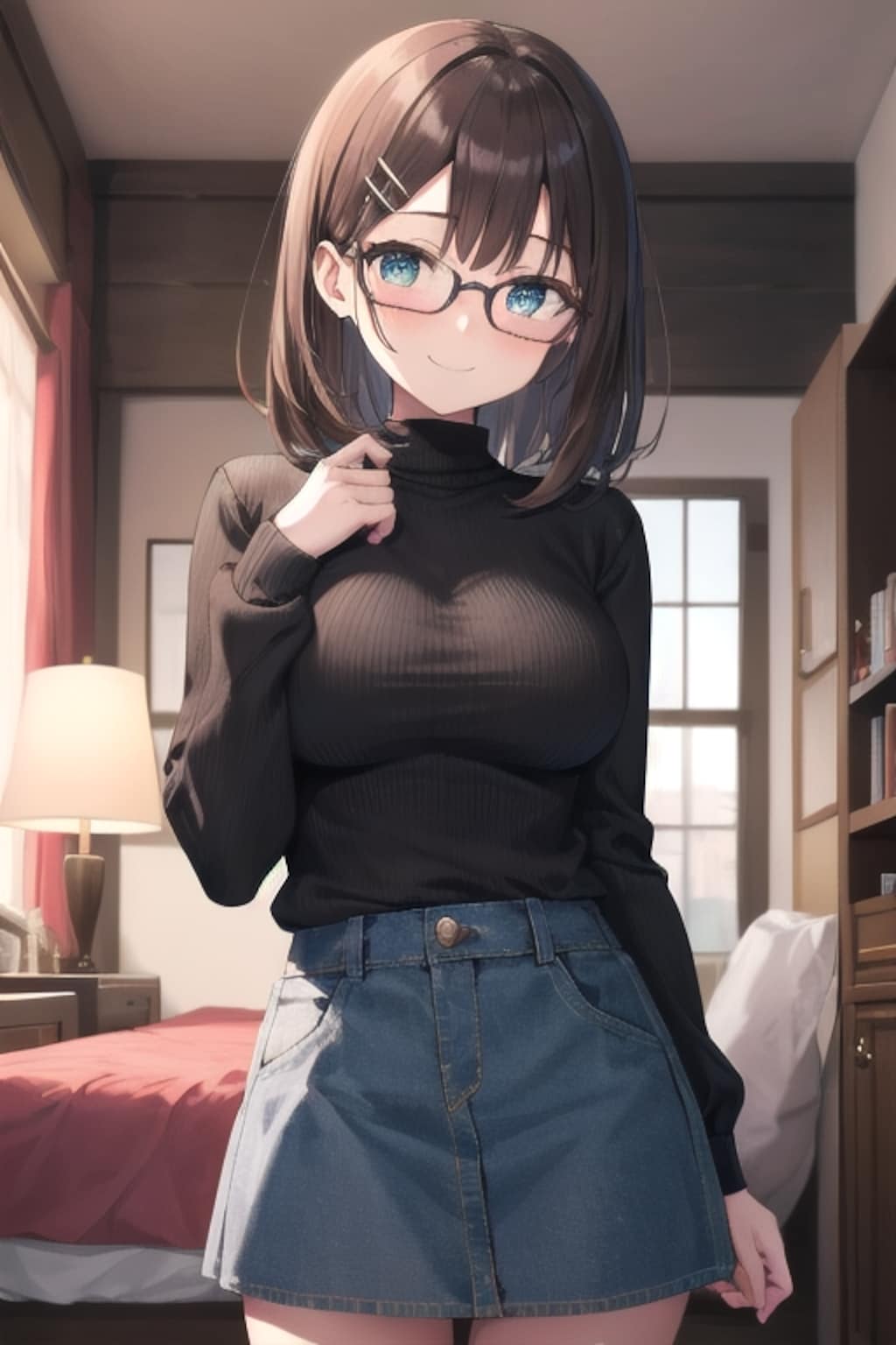 微笑む眼鏡女子